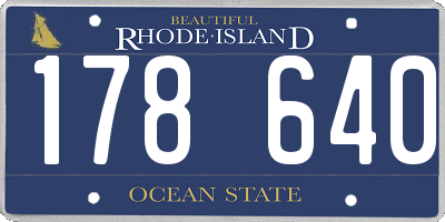 RI license plate 178640