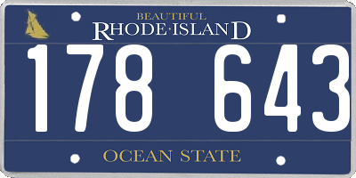 RI license plate 178643