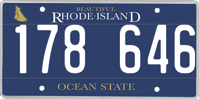 RI license plate 178646