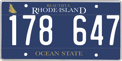 RI license plate 178647