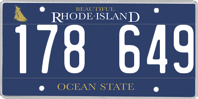 RI license plate 178649