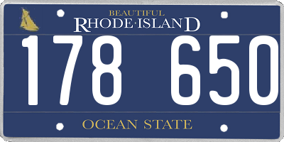 RI license plate 178650