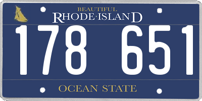 RI license plate 178651