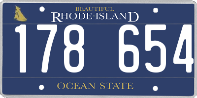 RI license plate 178654