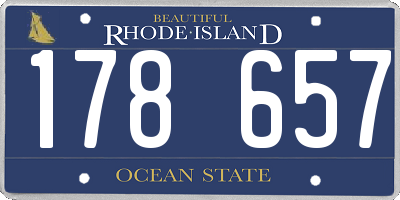 RI license plate 178657