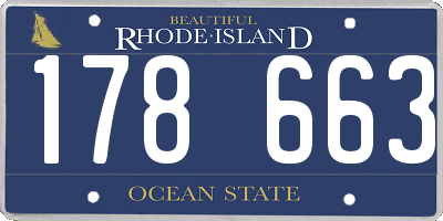 RI license plate 178663