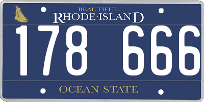 RI license plate 178666