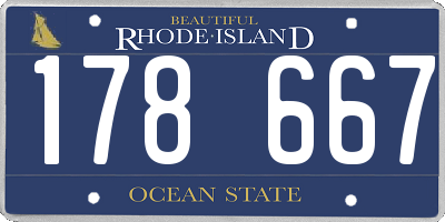 RI license plate 178667