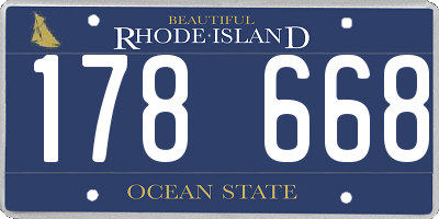 RI license plate 178668