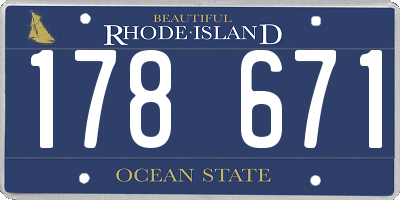RI license plate 178671