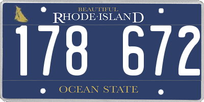 RI license plate 178672