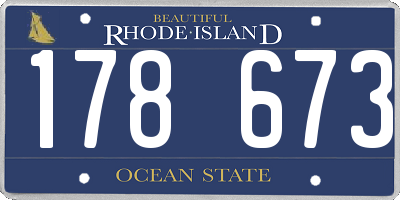 RI license plate 178673