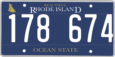 RI license plate 178674