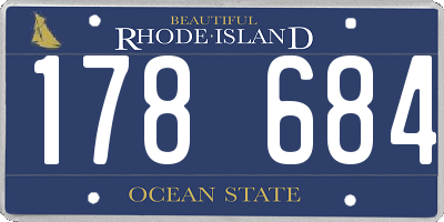 RI license plate 178684