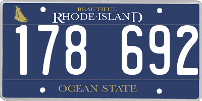 RI license plate 178692