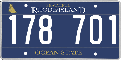 RI license plate 178701