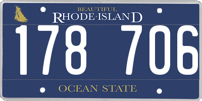 RI license plate 178706