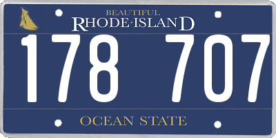 RI license plate 178707