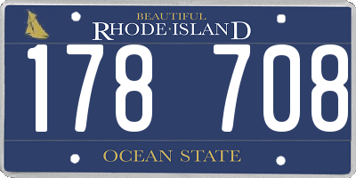 RI license plate 178708