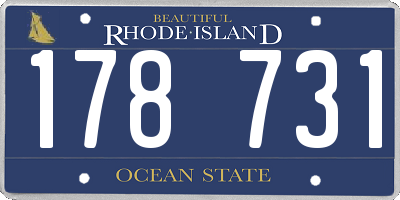 RI license plate 178731