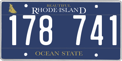 RI license plate 178741