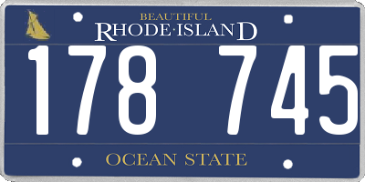 RI license plate 178745