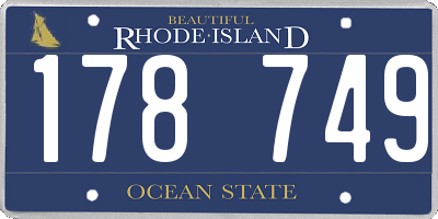 RI license plate 178749