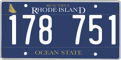 RI license plate 178751