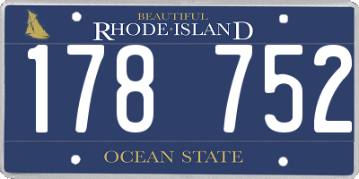 RI license plate 178752