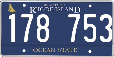 RI license plate 178753
