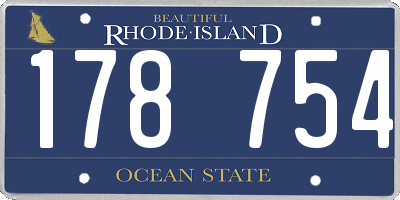 RI license plate 178754