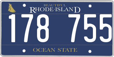 RI license plate 178755
