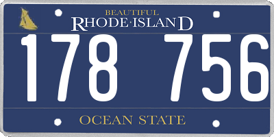RI license plate 178756