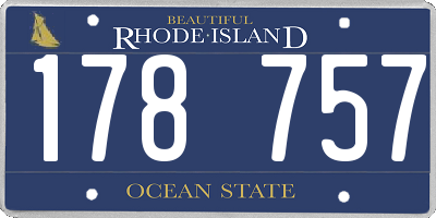 RI license plate 178757