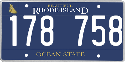 RI license plate 178758