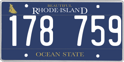 RI license plate 178759