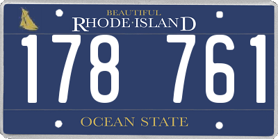 RI license plate 178761