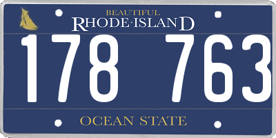 RI license plate 178763