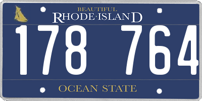 RI license plate 178764