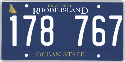 RI license plate 178767