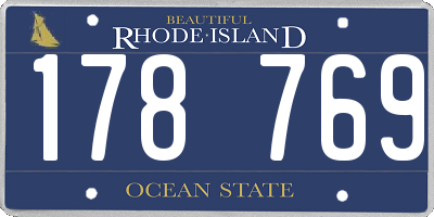 RI license plate 178769