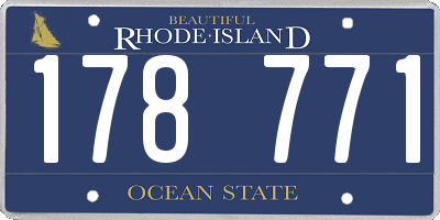RI license plate 178771