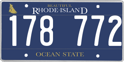 RI license plate 178772