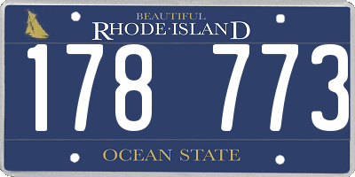 RI license plate 178773