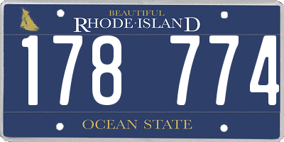 RI license plate 178774