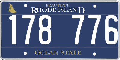 RI license plate 178776
