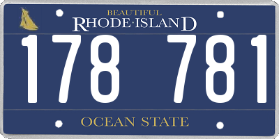 RI license plate 178781