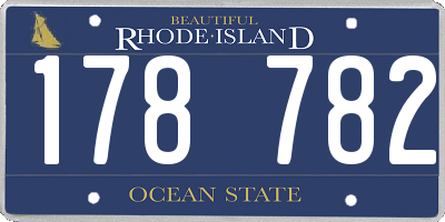 RI license plate 178782