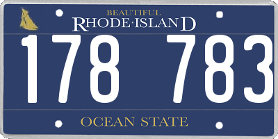 RI license plate 178783