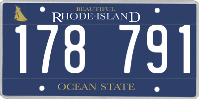 RI license plate 178791